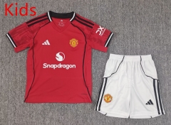 2025-26 Correct Edition Manchester United Home Red Kids/Youth Soccer Uniform-6850