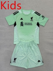 2025-2026 Liverpool Goalkeeper Green Kids/Youth Soccer Uniform-AY