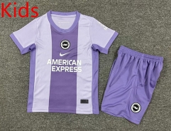 25-26  Brighton & Hove Albion Away Purple Kids/Youth Soccer Uniform-7809