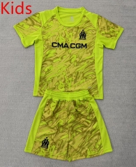 25-26 Olympique de Marseille Goalkeeper Green Kids/Youth Soccer Uniform-AY
