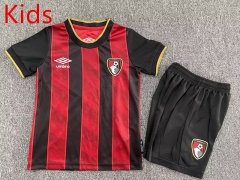 25-26 AFC Bournemouth  Home Red&Black Kids/Youth Soccer Uniform-7809