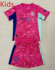 25-26 Manchester City Goalkeeper Purple Kids/Youth Soccer Uniform-AY
