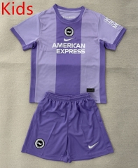 25-26  Brighton & Hove Albion Away Purple Kids/Youth Soccer Uniform-AY