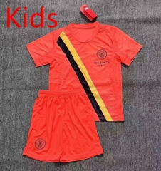 2025-26 Manchester City Goalkeeper Orange Kid/Youth Soccer Uniform-2483