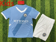 2025-2026 Manchester City Home Blue Kid/Youth Soccer Uniform-1947