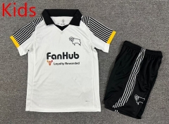 25-26 Derby County Home White Kids/Youth Soccer Uniform-7809