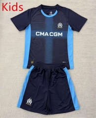 25-26 Olympique de Marseille Away Royal Blue kids Soccer Uniform-AY