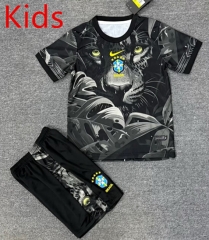 25-26 Special Edition Brazil Black Kids/Youth Soccer Uniform-4247