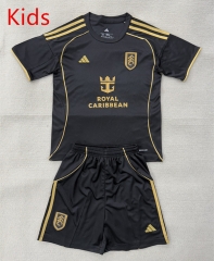 25-26  Fulham Second Away Black  Kids/Youth Soccer Uniform-AY