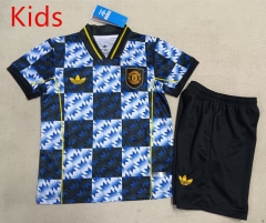 25-26 Special Edition Manchester United Royal Blue Kids/Youth Soccer Uniform-507
