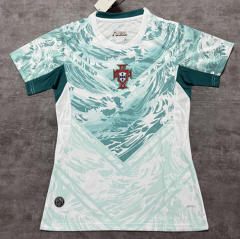 26-27 Portugal Away Green Women Thailand Soccer Jersey AAA-4506