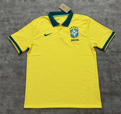 (S-4XL) 2026 Brazil Yellow Thailand Polo Uniform-4506
