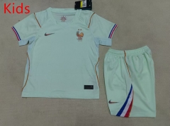 2026 World Cup France Away Light Green Kids/Youth Soccer Uniform-507