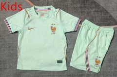 26-27 France Away Light Green Kids/Youth Soccer Uniform-9484