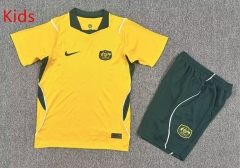 26-27 Australia Home Yellow  Kids/Youth Soccer Uniform-7809