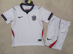 26-27  England Home  White Soccer Uniform-2483