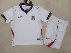 26-27  England Home  White Soccer Uniform-2483
