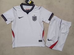 26-27  England Home  White Soccer Uniform-2483