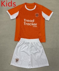 25-26 Blackpool FC Home Orange Kids/Youth Soccer Uniform-AY