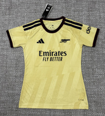 26-27 Arsenal 2nd Away Yellow Women Soccer Jersey AAA-4506