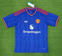 (S-4XL) 26-27 Manchester United Away Blue Thailand Soccer Jersey AAA-403