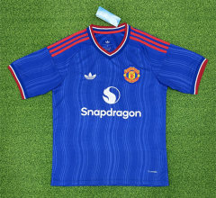 (S-4XL) 26-27 Manchester United Away Blue Thailand Soccer Jersey AAA-403