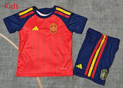 26-27 (2 Star) Spain Home Red Kids/Youth Soccer Uniform-9484