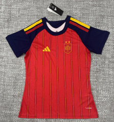 26-27 Spain (2 Star) Home Red Thailand Women Soccer Jersey AAA-4506