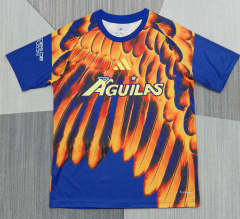 (S-4XL) 26-27 Club América Orange&Blue Thailand Training Soccer Jersey -4927