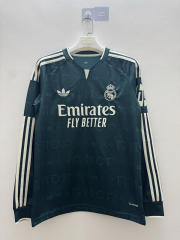 (S-4XL) 26-27 Real Madrid Away Green LS Thailand Soccer Jersey AAA-9268