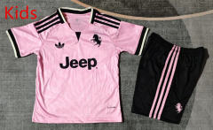 26-27 Juventus Away Pink Soccer kids Uniform-9484