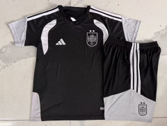 26-27 (2 Star) Spain Black Thailand Soccer Tracksuit-815