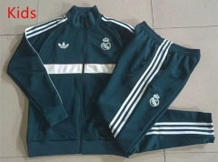 26-27 Real Madrid Dark Green Kids/Youth Soccer Jacket Uniform-815