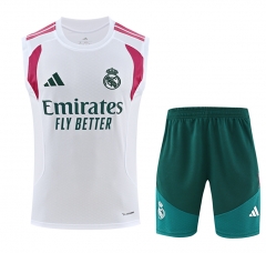 26-27 Real Madrid White&Green Thailand Training Soccer Vest Uniform-418