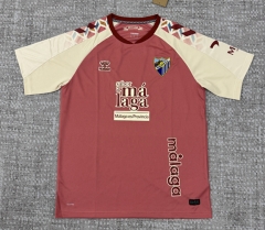 (S-4XL) 26-27 Málaga CF Away Beige&Red Thailand Soccer Jersey AAA-4506