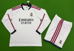 Without Brand Logo(S-3XL)26-27 Real Madrid Home White LS Soccer Uniform-9031