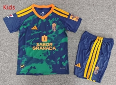 26-27 Granada Away Blue/Green Kid/Youth Soccer Uniform-7809