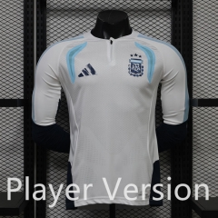 (S-3XL) Player Version 26-27 Argentina White LS Tracksuit Top-888