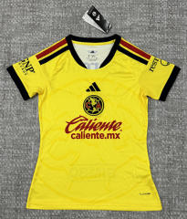 26-27 Club America Home Yellow Thailand Women Soccer Jersey AAA-4506
