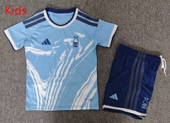 26-27 Nottingham Forest 2nd Away Blue Kids/Youth Soccer Uniform-7809