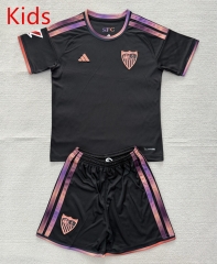 26-27 Sevilla 3rd Away Black Kids/Youth Soccer Uniform-AY