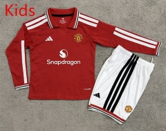 26-27 Manchester United Home Red LS Kids/Youth Soccer Uniform