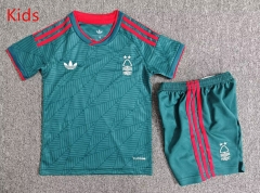 26-27 Nottingham Forest Away Green Kids/Youth Soccer Uniform-7809
