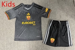 26-27 Roma 2nd Away Black Kids/Youth Soccer Uniform