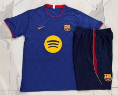 26-27 Barcelona Color Blue Ink jet Short-Sleeved Thailand Soccer Tracksuit-815