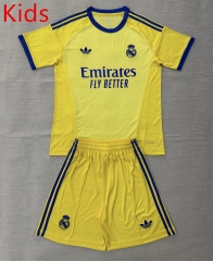 26-27 Lotus Flower Style Real Madrid Goalkeeper Yellow Kids/Youth Soccer Uniform-AY