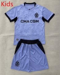 26-27 Olympique de Marseille 3rd Away Purple Kids/Youth Soccer Uniform-AY