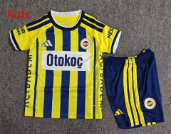26-27 Fenerbahçe Home Yellow&Blue Kids/Youth Soccer Uniform-7809