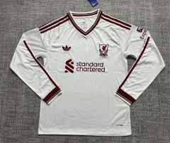 (S-4XL) 26-27 Liverpool Away White LS Thailand Soccer Jersey AAA-4506