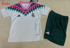26-27 Retro Real Madrid White Kids/Youth Soccer Uniform-1794